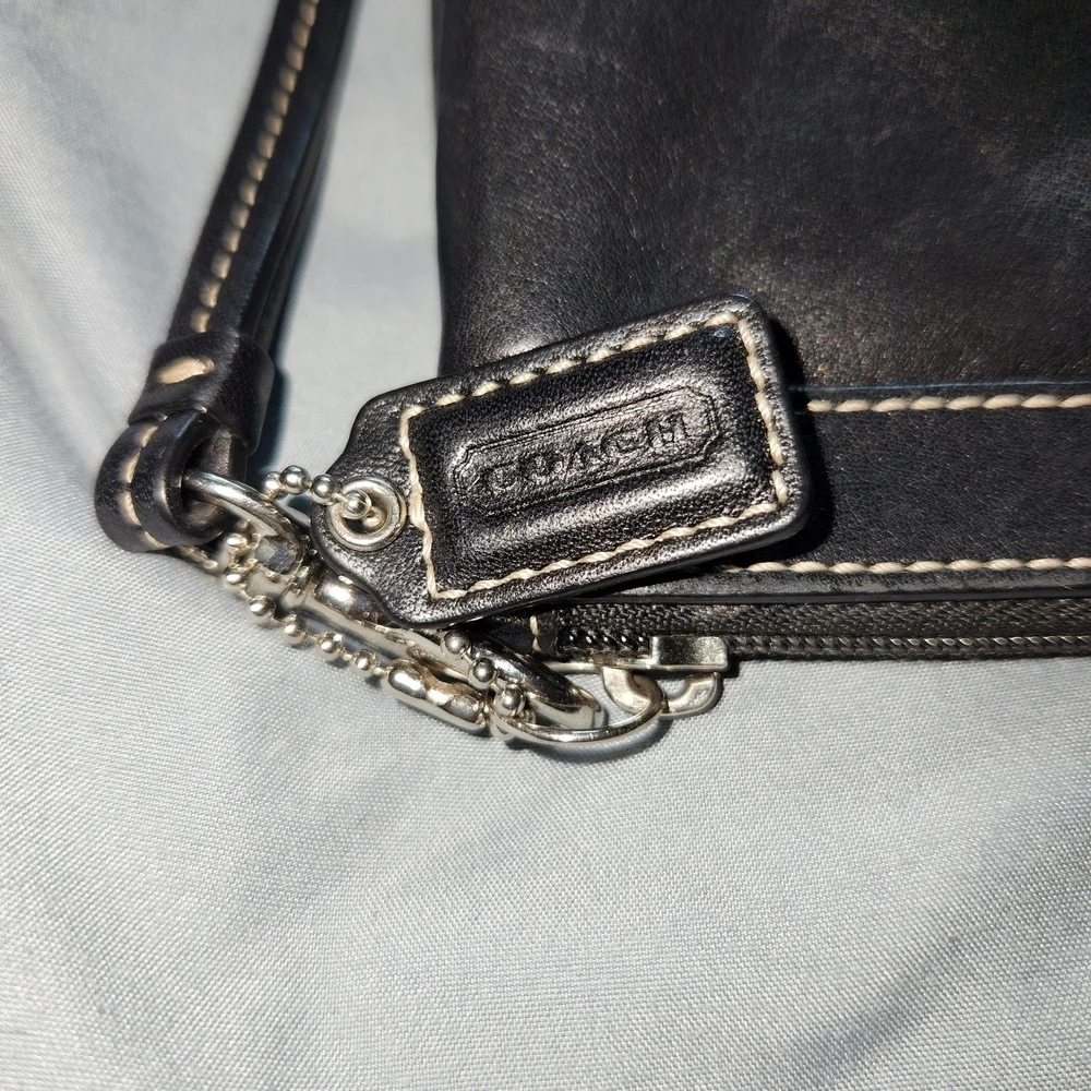 Coach Black Leather Wristlet